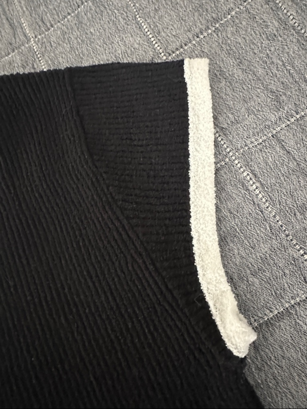 J. Crew Black Short-Sleeve Knit Top with White Trim - Picture 3 of 4